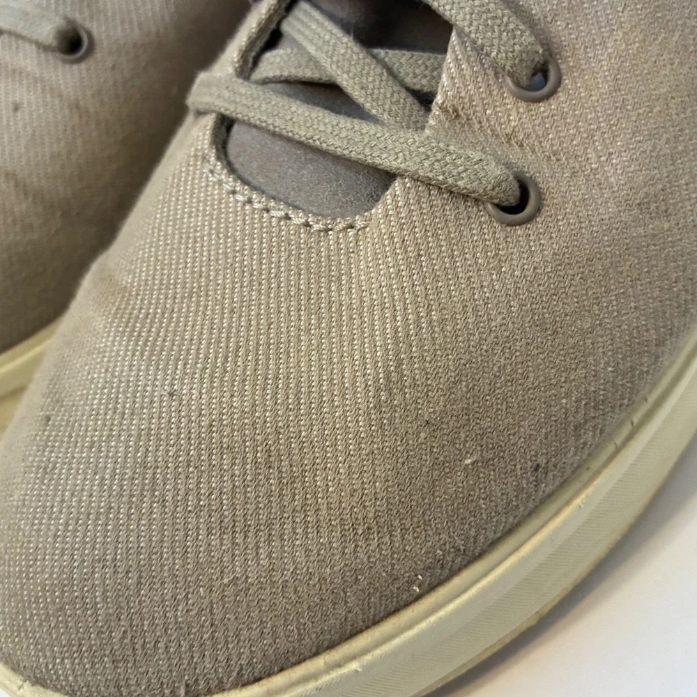 OluKai Ki'ihele Li Womens 9.5 Shoes Gray Tan Textile Lace Up Low Sneakers Casual
